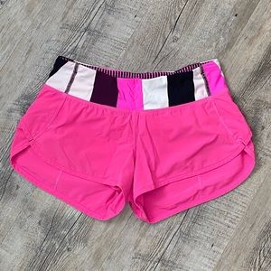 Lululemon bright pink Speed Shorts size 2